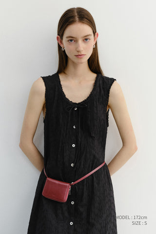 NEEDLEWORK BABYDOLL DRESS BLACK