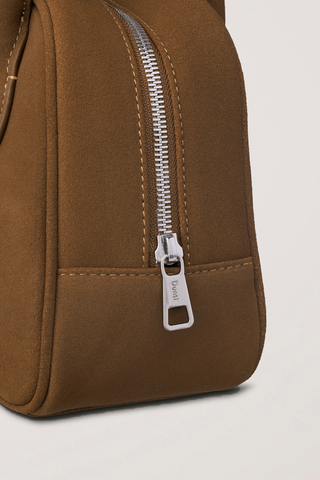 SUEDE BOSTON TOTE BAG CAMEL