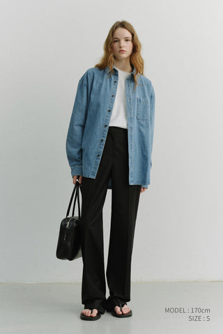 STRAIGHT SLACKS BLACK