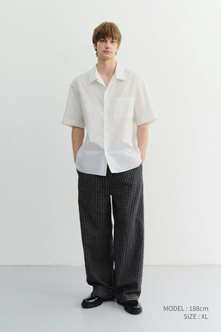 UNISEX CHECKED PAJAMA SLACKS BLACK CHECK