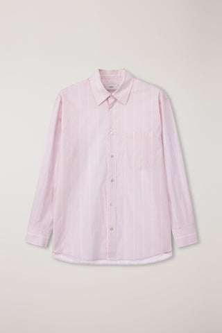 UNISEX OVERSIZED STRIPED SHIRT SOFT PINK STRIPE