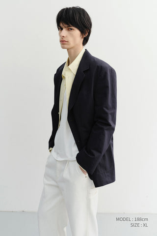 UNISEX CLASSIC LINEN JACKET NAVY