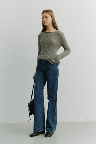 RELAXED FLARED JEANS CLASSIC BLUE