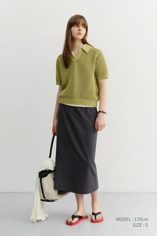 H-LINE LONG SKIRT DEEP GREY