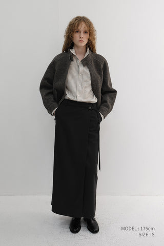 MAXI WRAP SKIRT BLACK