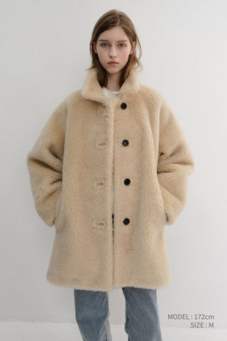 FLUFFY FUR JACKET CREAM BEIGE