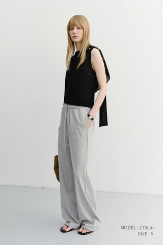 SUMMER WIDE JOGGER PANTS MELANGE GREY