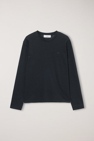 UNISEX MUTED STRIPED T-SHIRT CHARCOAL
