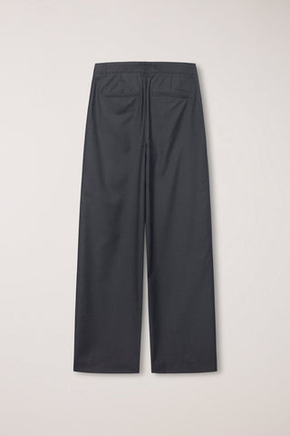 SUMMER DOUBLE PLEATED CHINO SLACKS CHARCOAL GREY