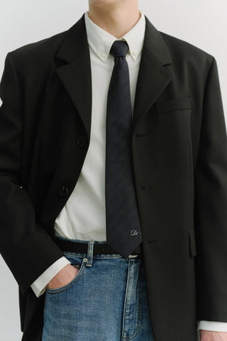 STRIPED TIE NAVY