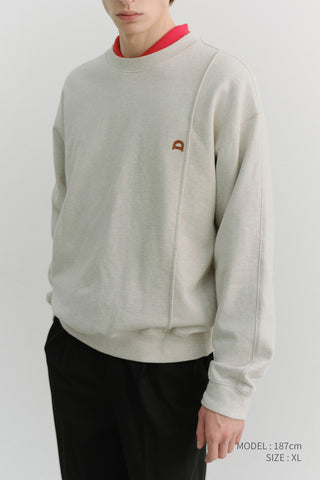 UNISEX DUNST LOGO CREASE SWEATSHIRT OATMEAL MELANGE