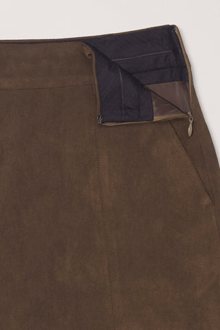 ALTER-SUEDE MINI SKIRT DEEP BROWN