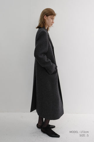 UNISEX 2-WAY 3 BUTTON COAT GREY STRIPE