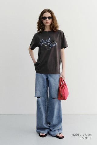 UNISEX VINYL T-SHIRT CHARCOAL GREY