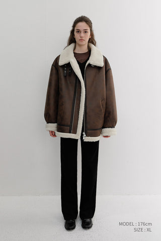 UNISEX B-3 SHEARLING JACKET DARK BROWN