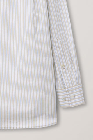 UNISEX OVERSIZED STRIPED SHIRT BEIGE STRIPE
