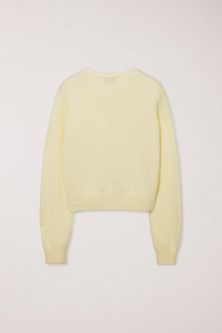 UNISEX CREWNECK KNIT CARDIGAN LEMON BUTTER