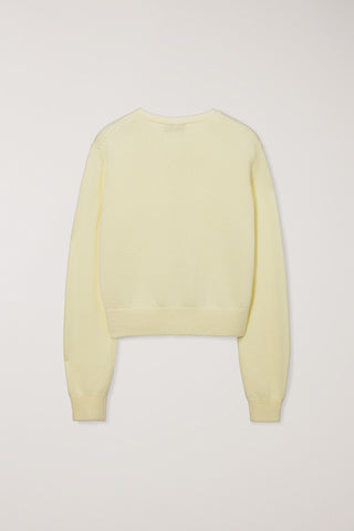 UNISEX CREWNECK KNIT CARDIGAN LEMON BUTTER