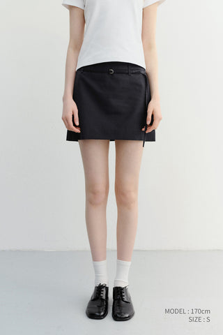BELTED MINI SKIRT DEEP NAVY