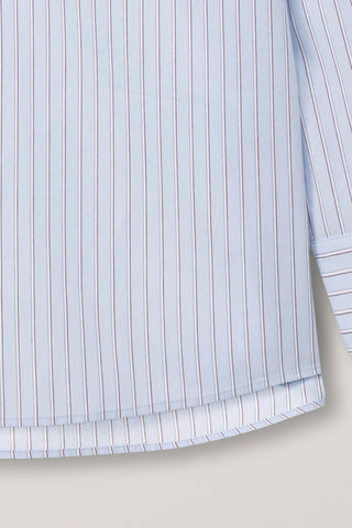 UNISEX OVERSIZED STRIPED SHIRT SKY BLUE STRIPE