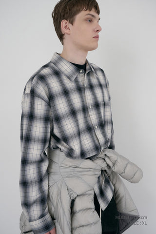 UNISEX WINTER FLANNEL CHECKED SHIRT BLACK