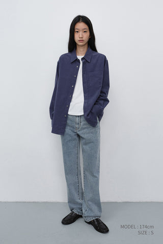 UNISEX CORDUROY SHIRT WASHED BLUE