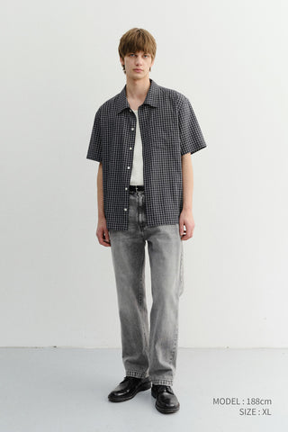 UNISEX CHECKED PAJAMA SHIRT BLACK CHECK