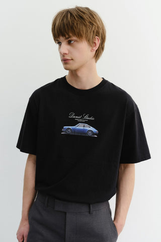 UNISEX SUMMER HOLIDAY CAR T-SHIRT BLACK