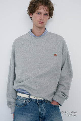 UNISEX DUNST LOGO CREASE SWEATSHIRT MELANGE GREY
