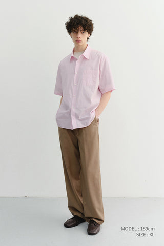 UNISEX OVERSIZED HALF SLEEVE SHIRT SOFT PINK