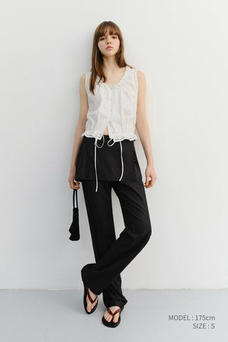 FRILL SLEEVELESS BLOUSE WHITE