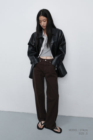 ESSENTIAL STRAIGHT COLORED JEANS BROWN