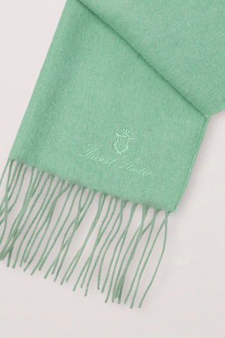FRINGED CASHMERE MUFFLER SOFT GREEN
