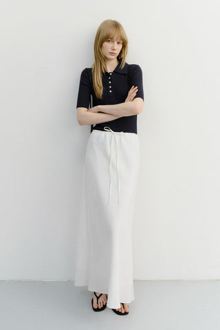 LINEN MAXI SKIRT WHITE