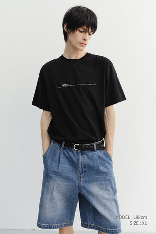 UNISEX MINIMAL LETTERING T-SHIRT BLACK