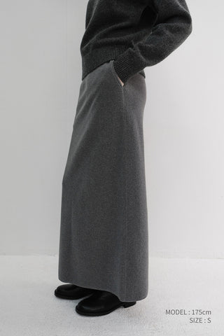 FLEECE MAXI SKIRT CHARCOAL GREY