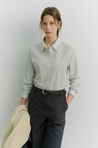 2-WAY ESSENTIAL CHECKED SHIRT SOFT BLUE CHECK