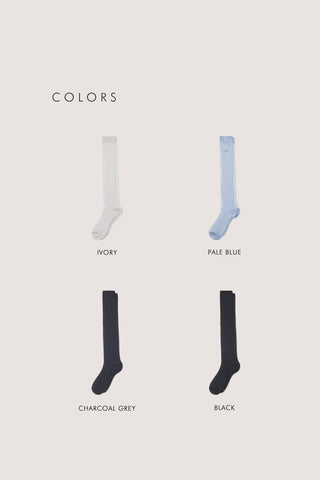 SHEER KNEE SOCKS CHARCOAL GREY