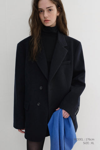 UNISEX LAYERED CASHMERE BLAZER NAVY