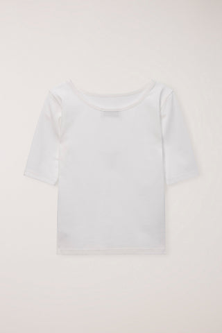 ESSENTIAL BOAT NECK T-SHIRT OFF WHITE