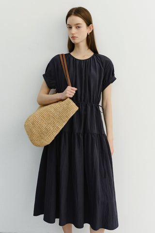 HALF SLEEVE DRESS DEEP NAVY