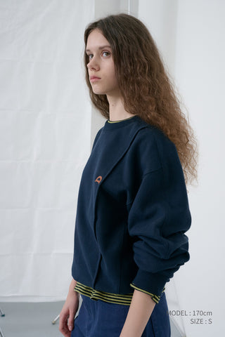 UNISEX DUNST LOGO CREASE SWEATSHIRT FRENCH NAVY
