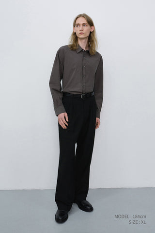 UNISEX REFINED COTTON SHIRT MUSHROOM