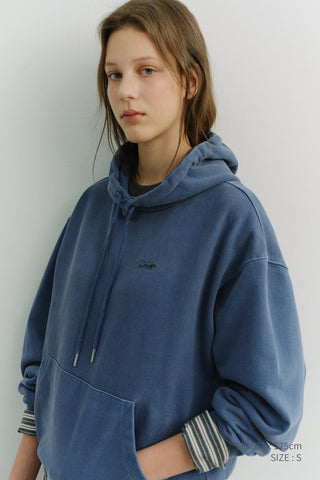 UNISEX GARMENT DYED HOODIE BLUE