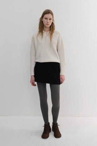 WOOL MINI SKIRT BLACK