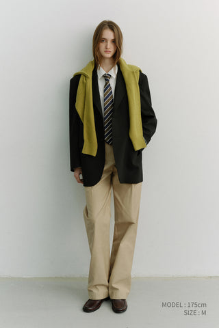 UNISEX OVERSIZED WOOL BLAZER BLACK