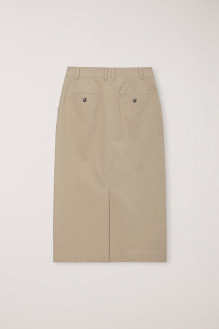 H-LINE COTTON LONG SKIRT BEIGE