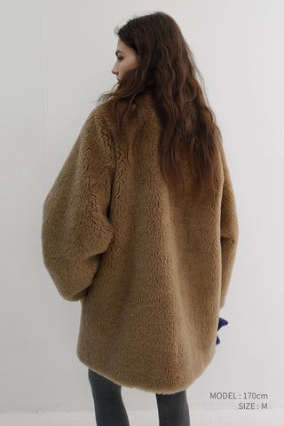 FLUFFY FUR JACKET CAMEL