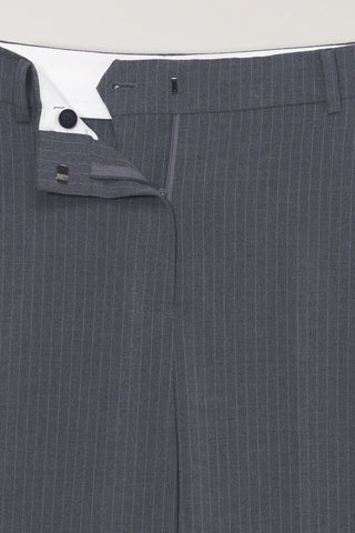 STRAIGHT SLACKS MELANGE GREY STRIPE