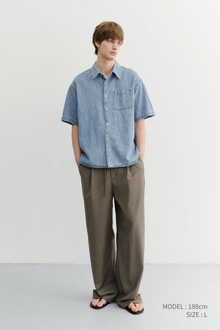 LOUNGE WOOL SLACKS KHAKI